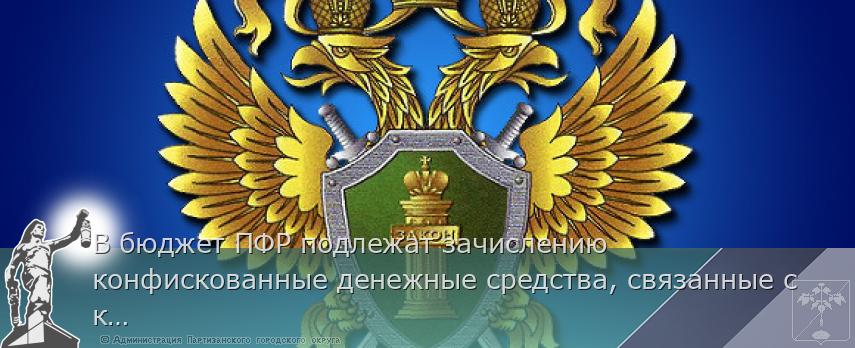 В бюджет ПФР подлежат зачислению конфискованные денежные средства, связанные с коррупционными правонарушениями | Администрация муниципального округа город Партизанск Приморского края Официальный сайт